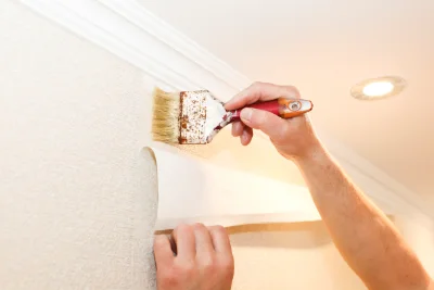 Pose de papier peint à Budelière — revêtements muraux et toiles de verre